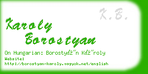 karoly borostyan business card